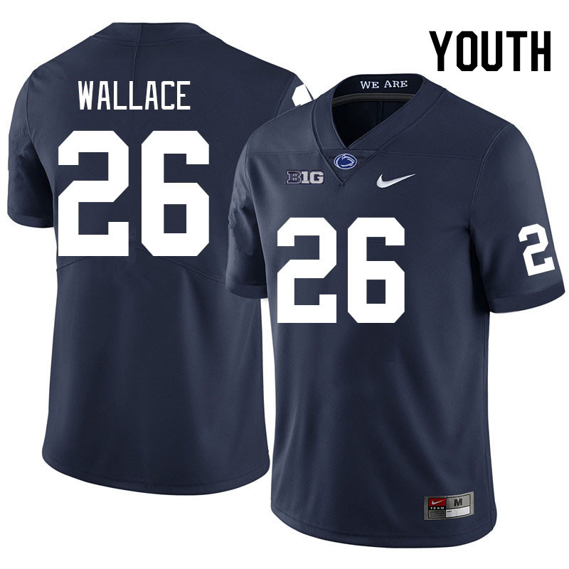 Youth #26 Cam Wallace Penn State Nittany Lions College Football Jerseys Stitched Sale-Navy - Click Image to Close